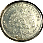 elf Mexico 1 Peso 1871 PiO  Balance Scale Potosi Mint   C056 — photo 2