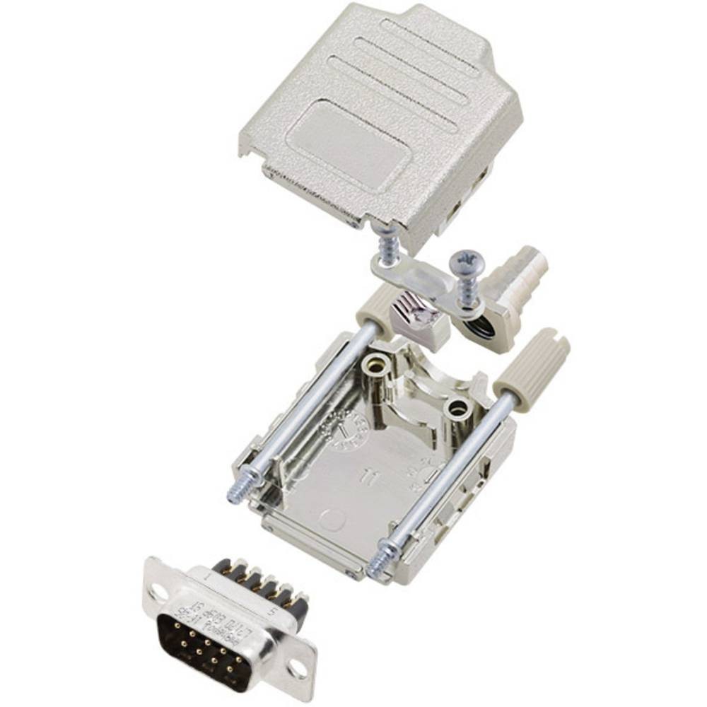 Kit embase SUB-D mâle Amphenol L17DPPK25-M à 25 pôles coudé 180° pour connexion de câble