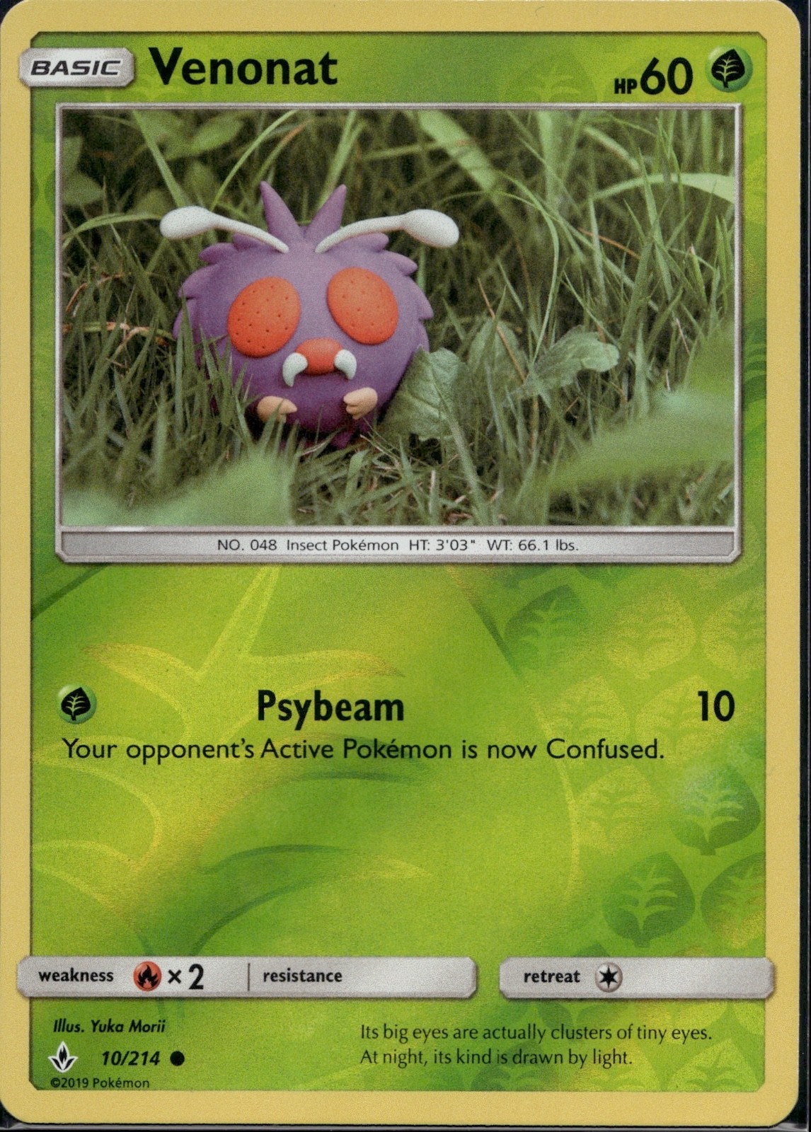 Venonat (10) Reverse Holo Common SM - Unbroken Bonds 10/214 NM