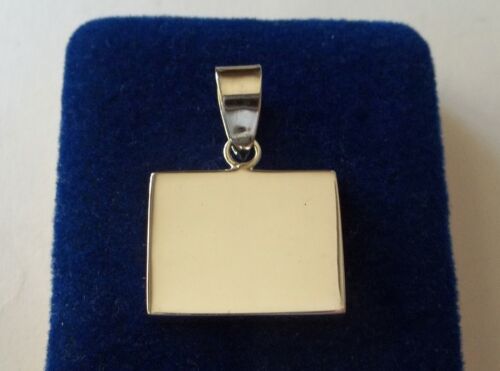 ¡Dije de etiqueta rectangular con marco de foto horizontal grabable de plata esterlina!¡! - Imagen 2 de 5