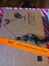 Custom Spinnerbait, Heavy Duty, 2 oz, 2 Blade Handmade Black White