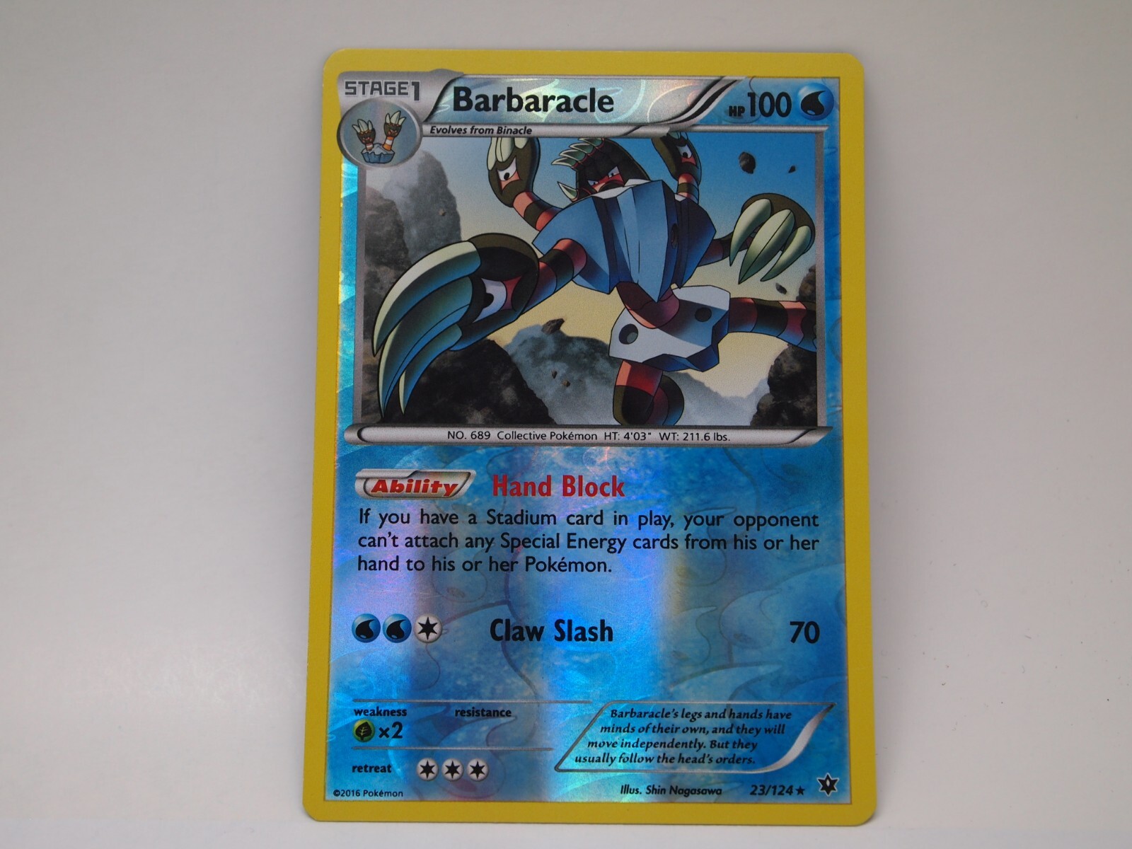 Barbaracle - 23/124 - Rare - Reverse Holo x1 - Lightly Played - XY Fates Collide