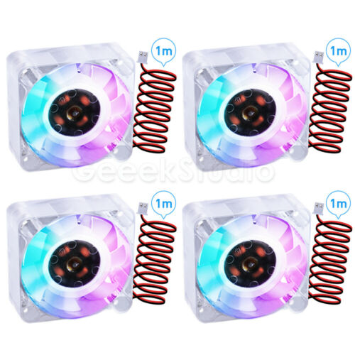 4PCS 40mm*10mm DC 12V 4010 Blue/ Colorful light Fan 3D Printer Cooling Fan - Picture 14 of 14
