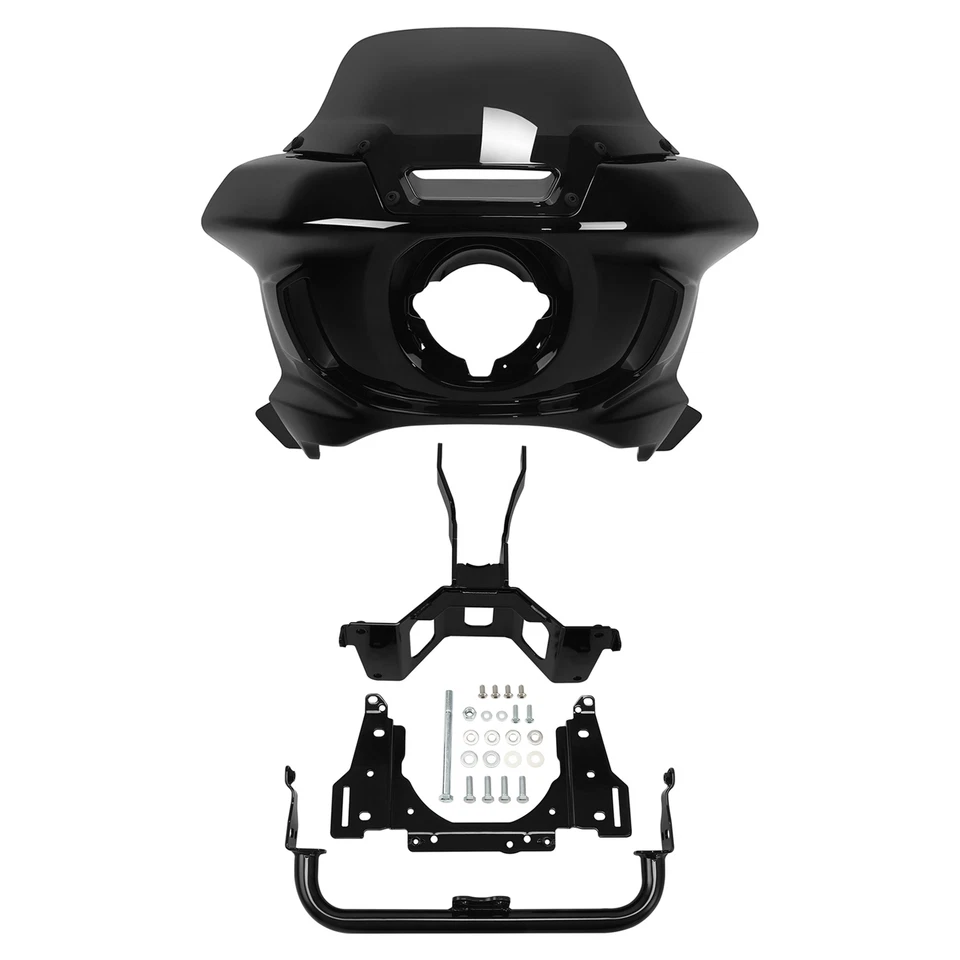 Headlight Fairings Windshield &Bracket Fit For Harley Street Bob Low Rider 18-25 - Image 3 of 4