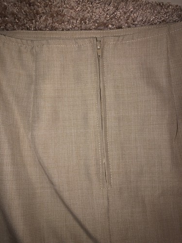 NWT Vintage Tan Plaid Side Slit Lightweight Skirt Modern Essentials Jr Sz 3 - Picture 6 of 7