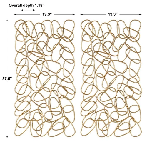 Uttermost In The Loop Contemporary Iron Wall Art in Gold (Set of 2) - Picture 3 of 3