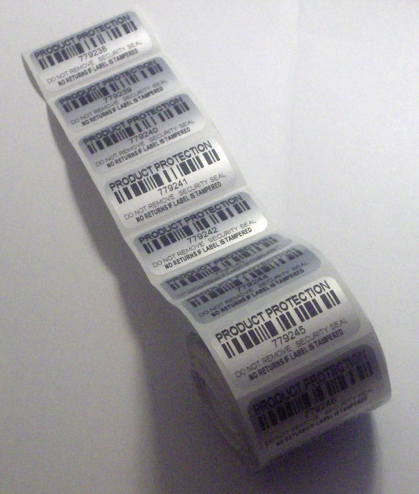 NUEVO - 200 ETIQUETAS DE SEGURIDAD SERIE NUMERACIÓN CÓDIGO DE BARRAS PROTECCIÓN PRODUCTO (Cantidad 2) Foto 2 de 2