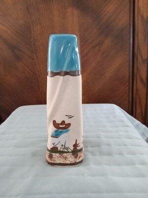 MEXICAN CERAMIC VASE HAND PAINTED COLORFUL  AND SIGNED