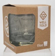 Well Told Rocks Glass Midland TX 11 Oz. Street Map Whiskey Old Fashioned In Box