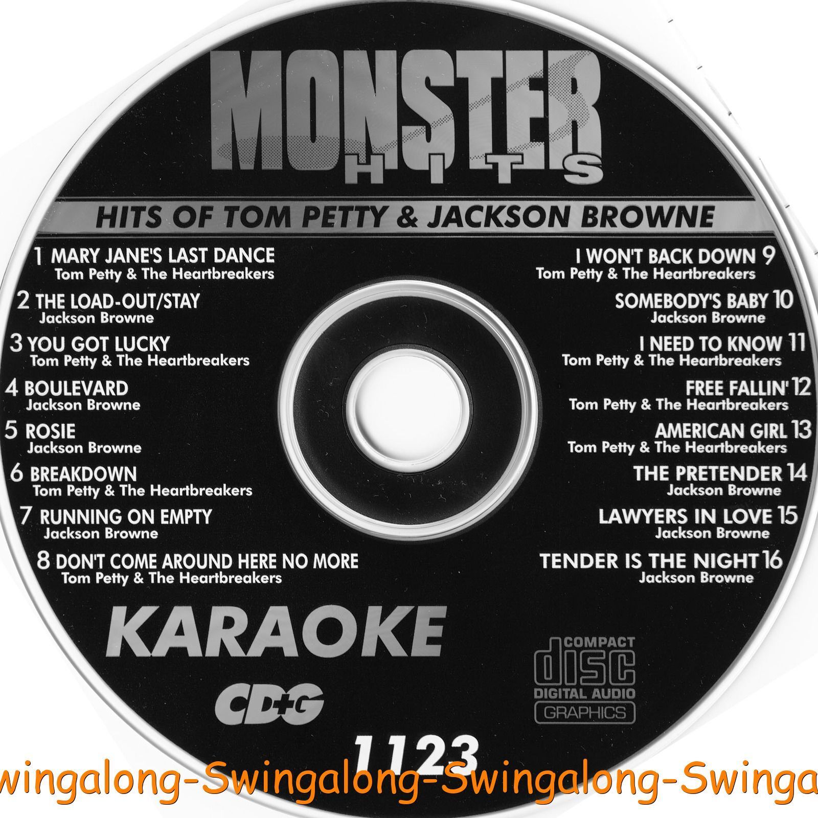 TOM PETTY & JACKSON BROWNE MONSTER HITS KARAOKE CD+G VOL-1123 In White Sleeve