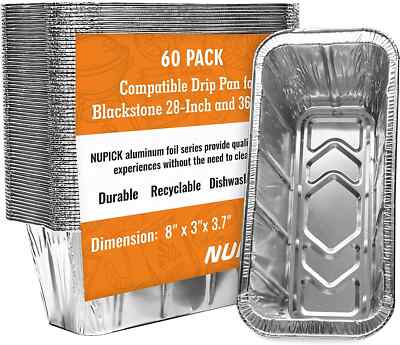 60-PACK BLACKSTONE GREASE CUP LINERS Griddle Drip Pan Disposable Aluminum Foil