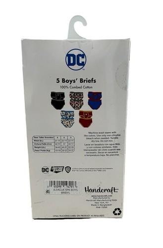 Justice League DC Super Hero’s Boys Briefs 5 Pack -100% cotton - Picture 8 of 8