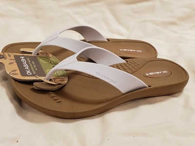 Okabashi Women's Breeze Toffee/White Flip-flops Small 5-6 886782512029 | eBay