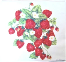 Alice's Cottage Cotton Flour Sack Kitchen Tea Towel Strawberries - NEW