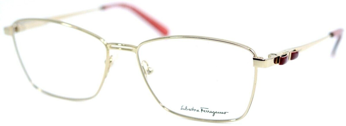 SALVATORE FERRAGAMO SF2198 729 Shiny Light Gold Rectangular