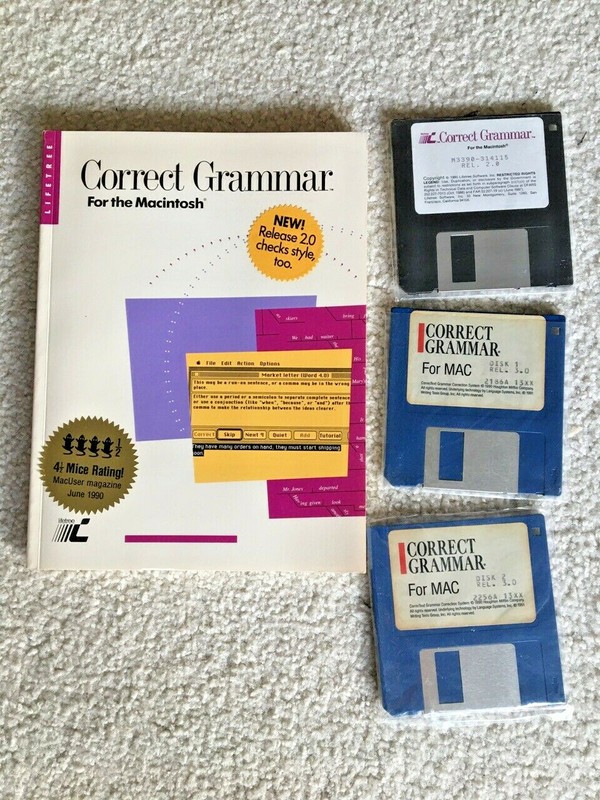 CORRECT GRAMMAR 2.0 & 3.0 for CLASSIC MAC MACINTOSH OS 4.2 through 9.2.2 - NEW