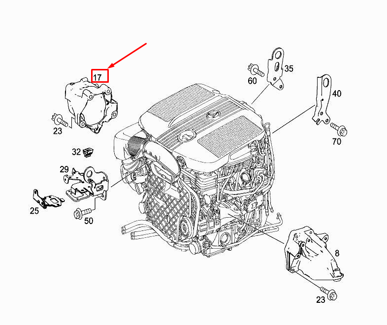 MERCEDES-BENZ C W205 Right Engine Mounting Bracket A6512234304