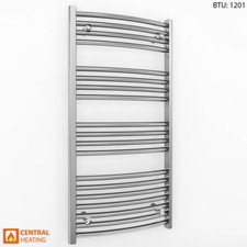 Image of 550 mm Wide Curved Version Chrome Heated Bathroom Towel Rail Radiator Next Day