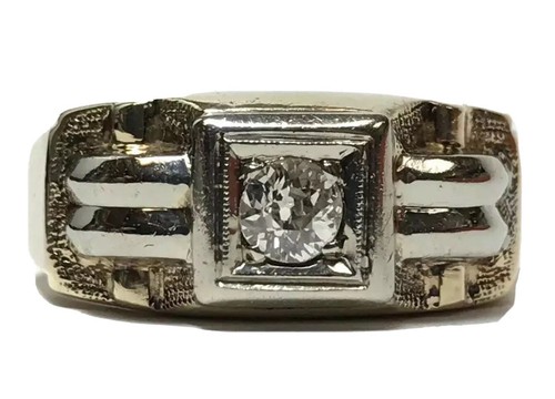 Antique Men's 10K Yellow \u0026 White Gold 