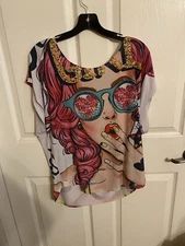 LADIES LOVE J TOP 2X LADIES FACE MULTIPLE COLORS VERY CUTE!