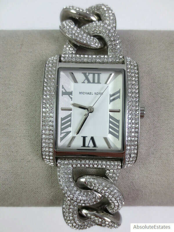 NEW Michael Kors Emery Chain Pave Glitz Silver Bracelet NEW Michael Kors Emery Chain Pave Glitz Silver Bracelet