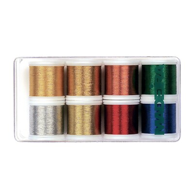 Metallic Stickgarn Set von Madeira für Maschinen- oder Handgebrauch 8 Rollen