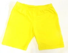 Girls and Women's Solid Neon Yellow 6" Inseam Spandex Compression Sports Shorts 
