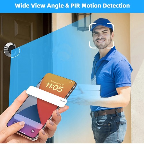 Door Eye Hole IP Camera 2MP Wide Angles 5G Dual Band WiFi APP Control 1.6mm - Picture 2 of 30