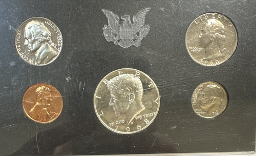 1968 S US Mint Annual 5 Coin Proof Set with Silver Kennedy - no box