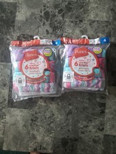 Lot of 2 Size 4 Hanes Girls Breathable Cotton Low Rise Briefs 6-Pack
