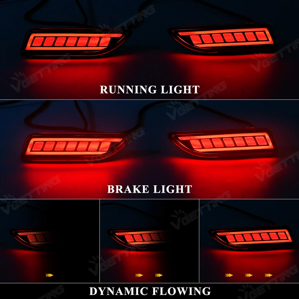 Pair For 2011-2013 Toyota Corolla Lexus CT200h LED Rear Reflector Brake Light - Image 3 of 4