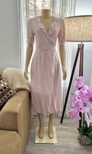 Womens Crepe Wrap Short Sleeve Dress Size S Uniqlo Ines De LA Fressange