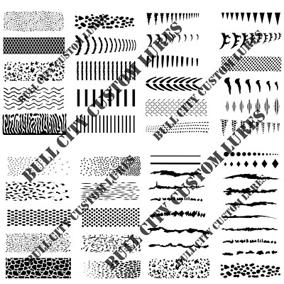 Fishing lure mylar reusable airbrush stencils custom painting scales Stencil #51