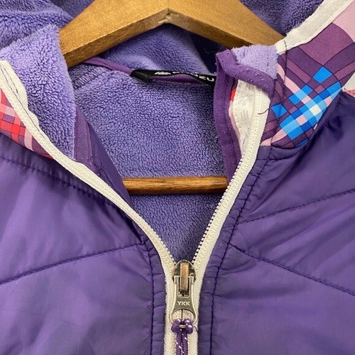 Snozu Coat Jacket Girls Size XS 5/6 Kids Purple Pink Plaid Fitted Performance - Picture 5 of 8