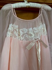 Vintage Aristocrat By Superior Pink Lace Nightgown Large