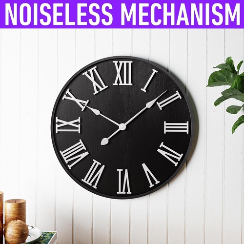 Elegant 16” Round Wall Clock - Silent Operation for Modern Farmhouse Decor - Picture 5 of 8