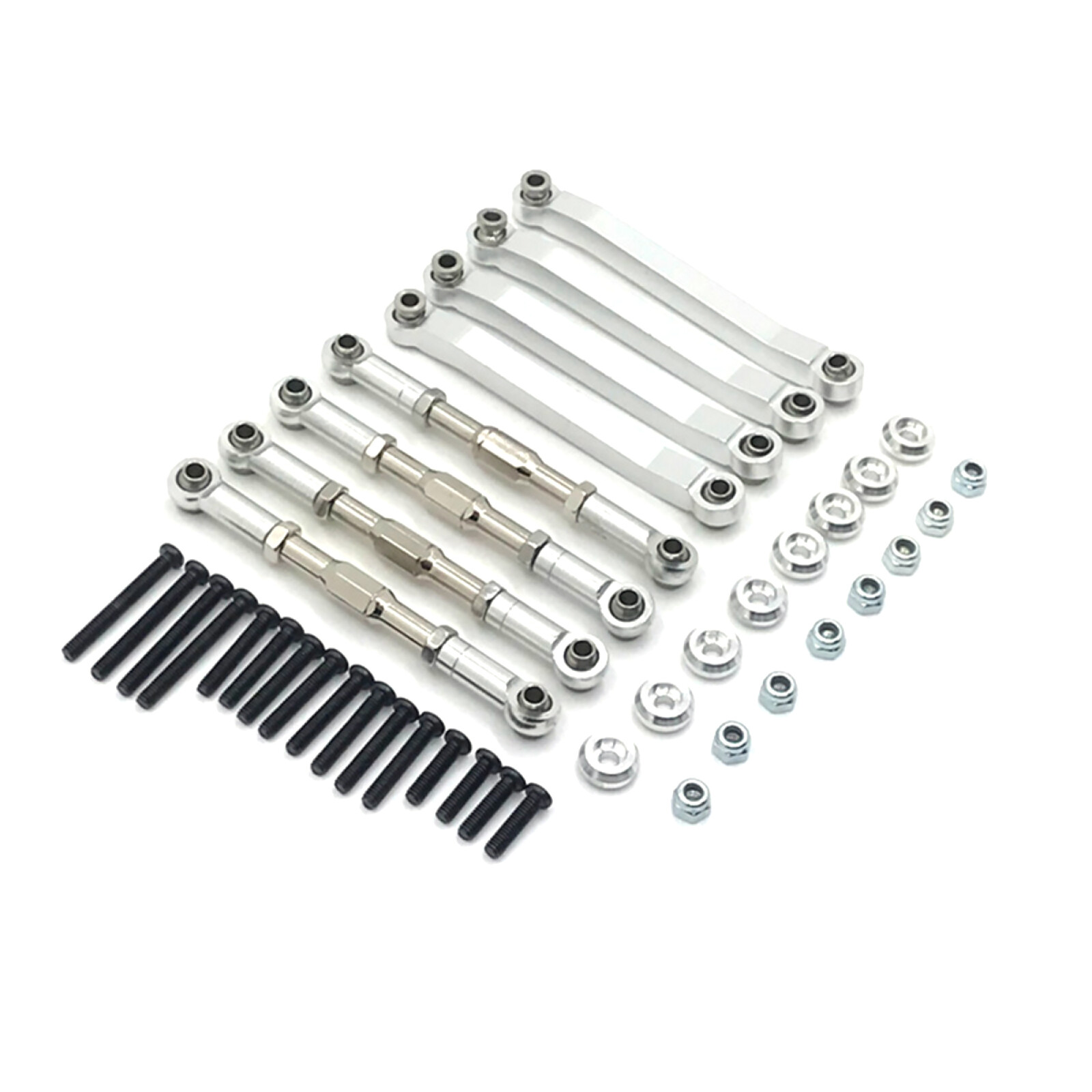 Silver Chassis Pull Rods Link Suspension Tie Rod for MN D90 D91 D99 1/ ...