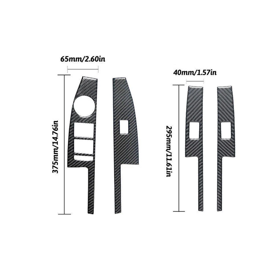 Отделка крышки подъемной панели окна автомобиля из углеродного волокна для Chevrolet Sonic 2012-2016 годов выпуска 4 шт. - Изображение 2 из 4