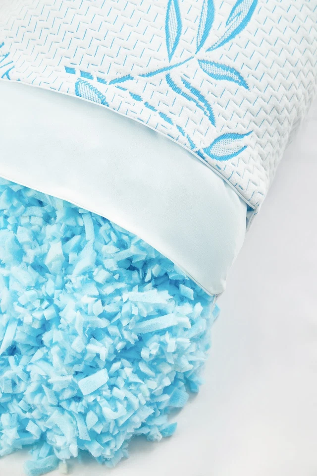 Funda de almohada lavable de espuma viscoelástica triturada de bambú PACK de 2 Queen King tamaño estándar Foto 3 de 4