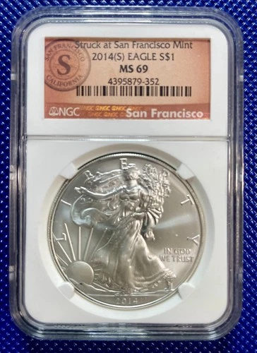 2014 (S) ~ Silver Eagle S$1 ~ NGC MS69 ~ San Francisco Mint ~ #4395879-352
