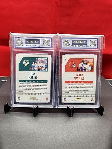 2021 PHOENIX FIREBURST DAN MARINO #77 BAKER MAYFIELD #26 CCG 10s DOLPHINS BROWNS - Picture 2 of 2
