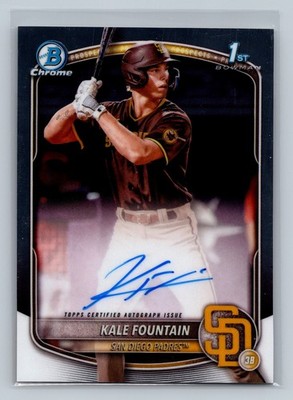Kale Fountain 2025 Bowman Chrome 1st Auto #CPA-KFO Padres