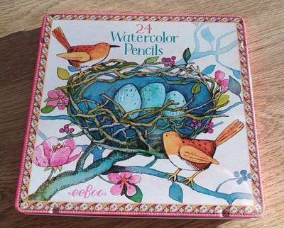 eeBoo Watercolor Pencils 24 Birds in Nest Melissa Sweet New York