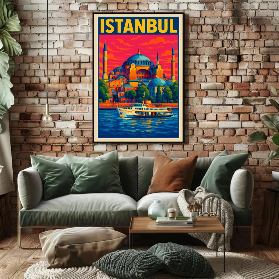 Póster de un paisaje urbano vibrante de Estambul Foto 4 de 4