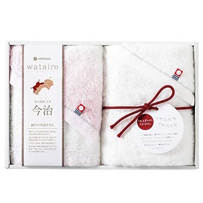 Nishikawa Imabari Towel Gift Set: 2 Face Towels 100% Cotton Fluffy Made in Japan