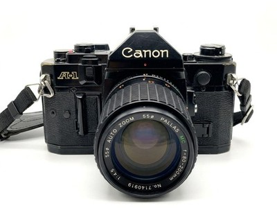 Canon A-1 + Pallas 80-200mm f/4,5 Kit Set Analog SLR 35mm Kamera Objektiv Body
