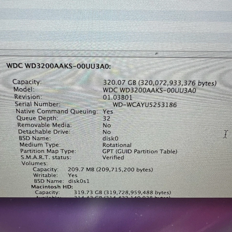 Apple iMac (E 2006, 20") 2.0gHz Core Duo, 1 GB RAM, 320GB HDD *Used* A1174 - Image 3 of 4