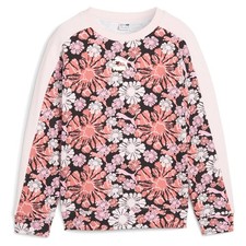PUMA T7 Snflr Graphic Crew Neck Sweatshirt Youth Girls Size XL  62444501