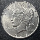 1925-S Peace Silver Dollar $1 AU+ Details About Uncirculated Better Date Cleaned