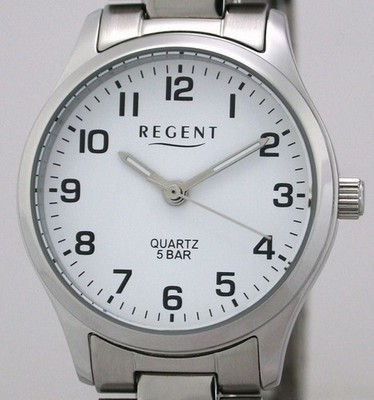 Klasse Regent F-1327 Edelstahl Damenuhr - 5 BAR WR - gut lesbar NEU! 